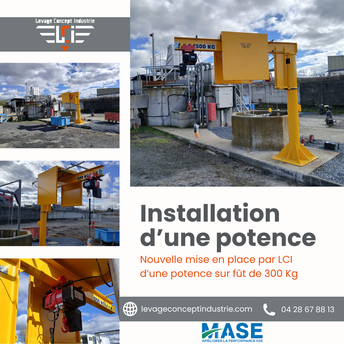 Installation d'une potence sur-mesure