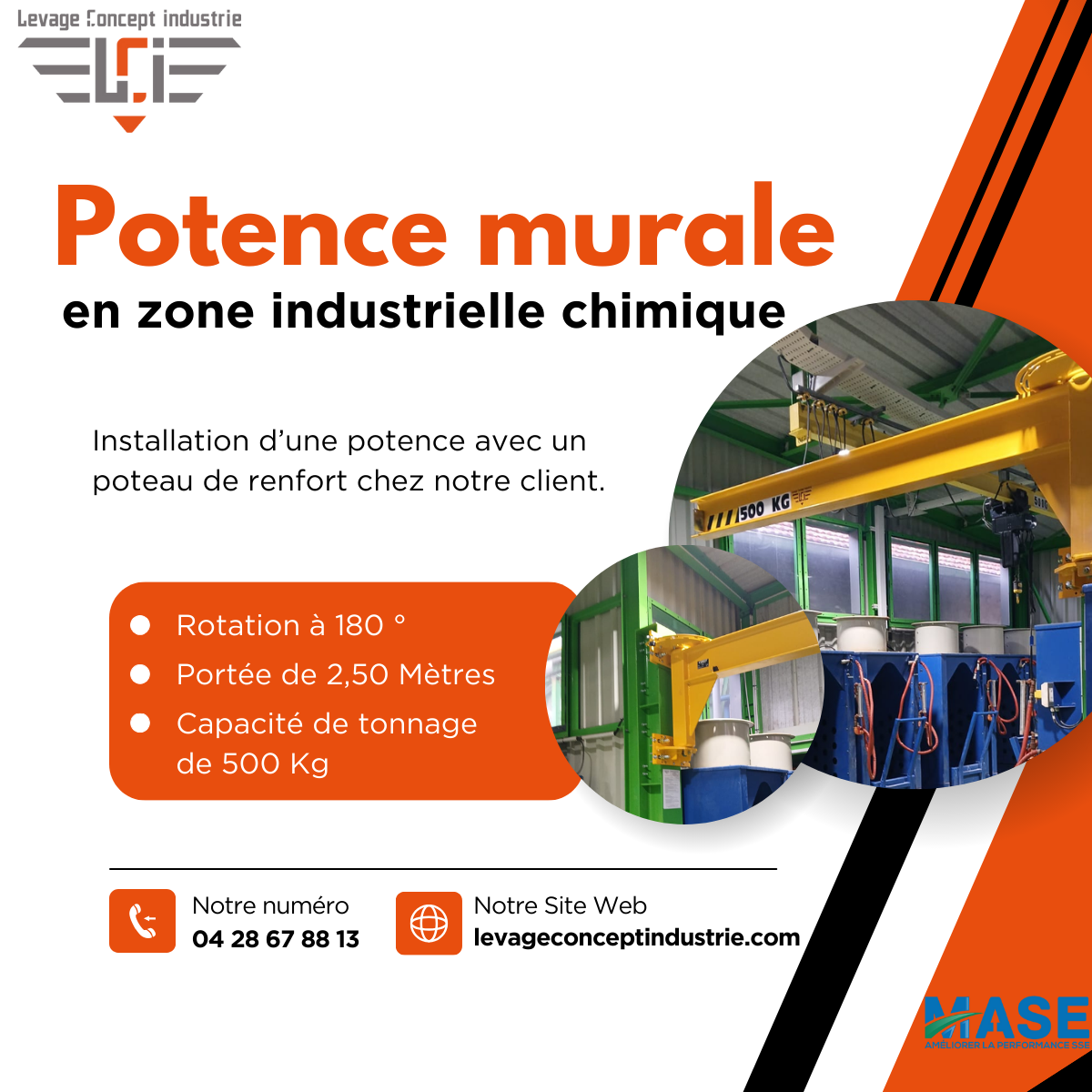 Potence Murale en zone industrielle chimique