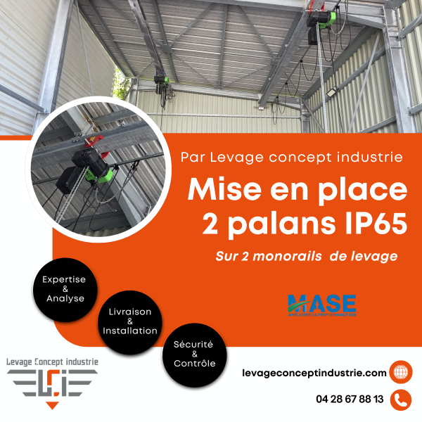 Mise en plcae 2 Palans IP65