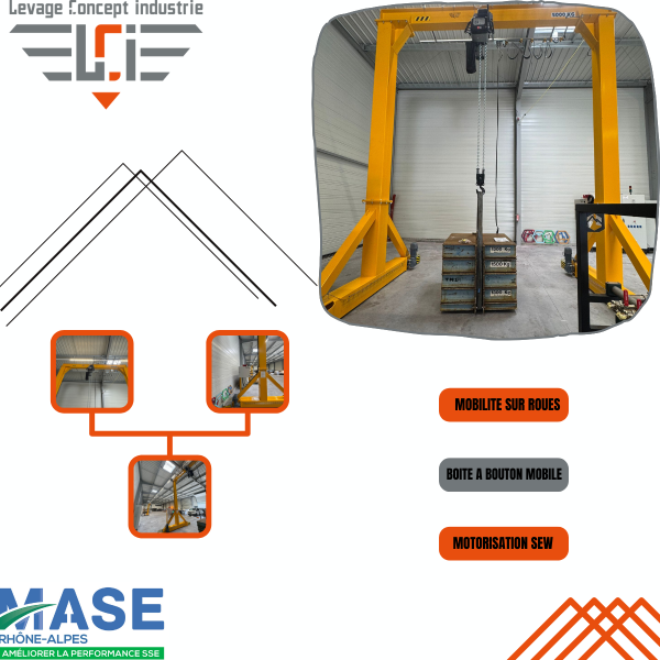 NOUVELLE INSTALLATION – PORTIQUE DE LEVAGE 5T A NOYAREY (38)