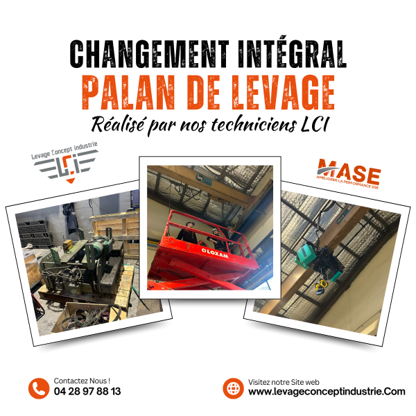 Changement de palan de levage 